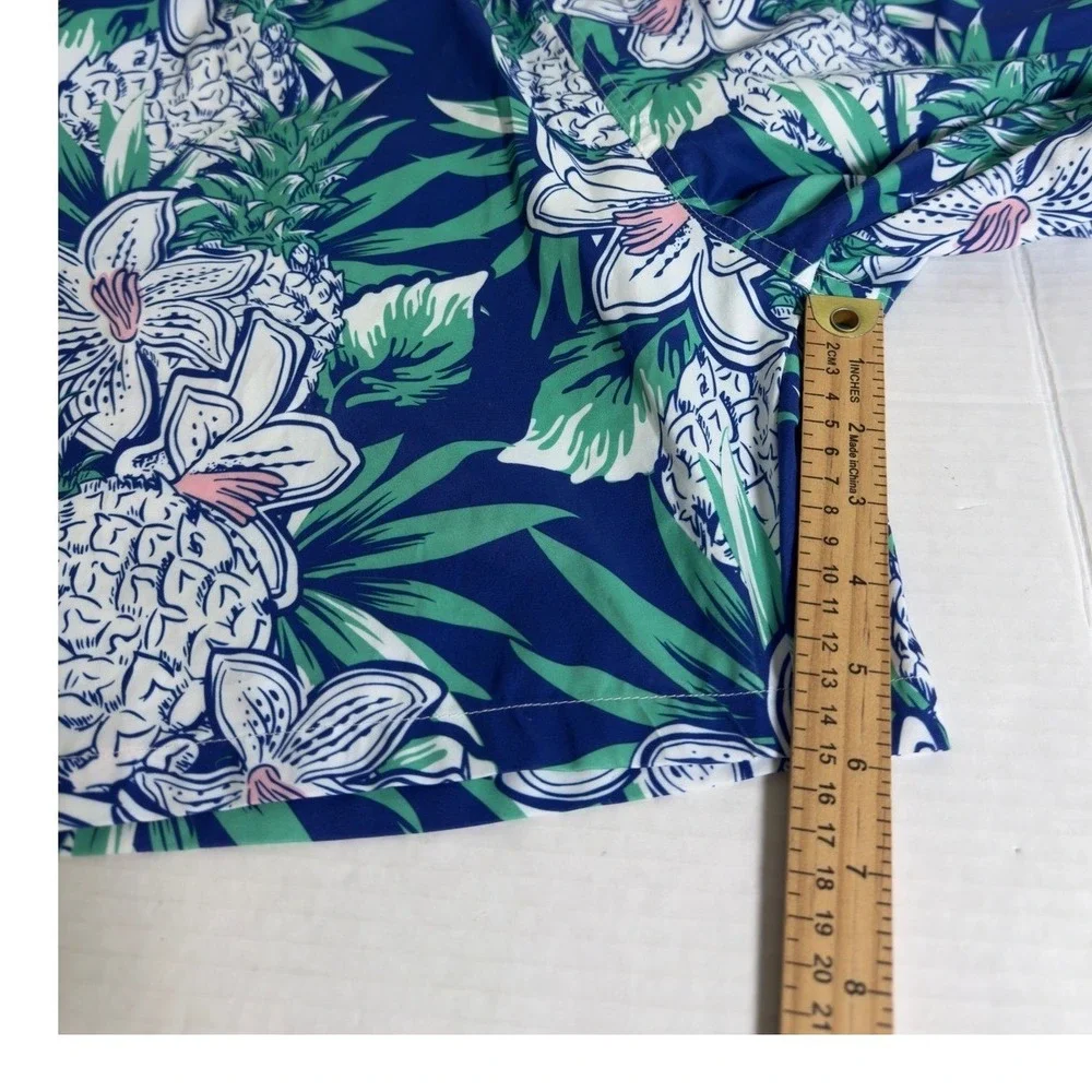 Boardies Swim Trunks Mens Large Blue‎ Tropical Pineapple Hawaiian Drawstring